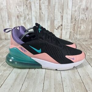 Nike Air Max 270 Running Shoes Sneakers Athletic Black Pink Teal‎ US 11